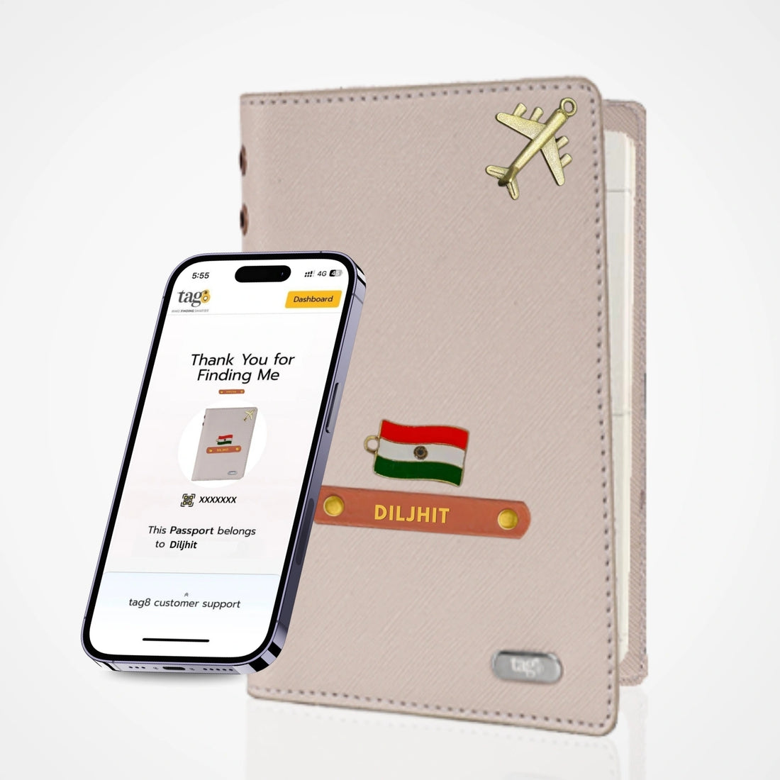 தனிப்பயனாக்கப்பட்ட பெயர் & வசீகரமான தோல் RFID மற்றும் BLE டால்பின் டிராக்கர் பாஸ்போர்ட் கவர் ஹோல்டர்