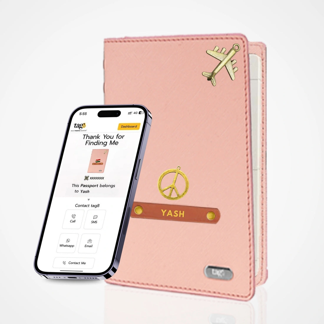 தனிப்பயனாக்கப்பட்ட பெயர் & வசீகரமான தோல் RFID மற்றும் BLE டால்பின் டிராக்கர் பாஸ்போர்ட் கவர் ஹோல்டர்