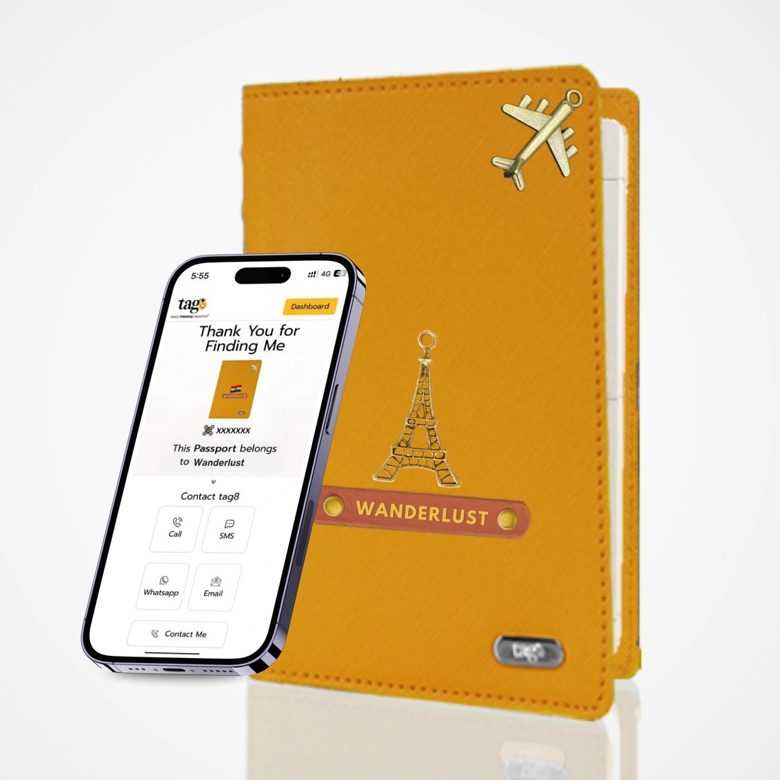தனிப்பயனாக்கப்பட்ட பெயர் & வசீகரமான தோல் RFID மற்றும் BLE டால்பின் டிராக்கர் பாஸ்போர்ட் கவர் ஹோல்டர்