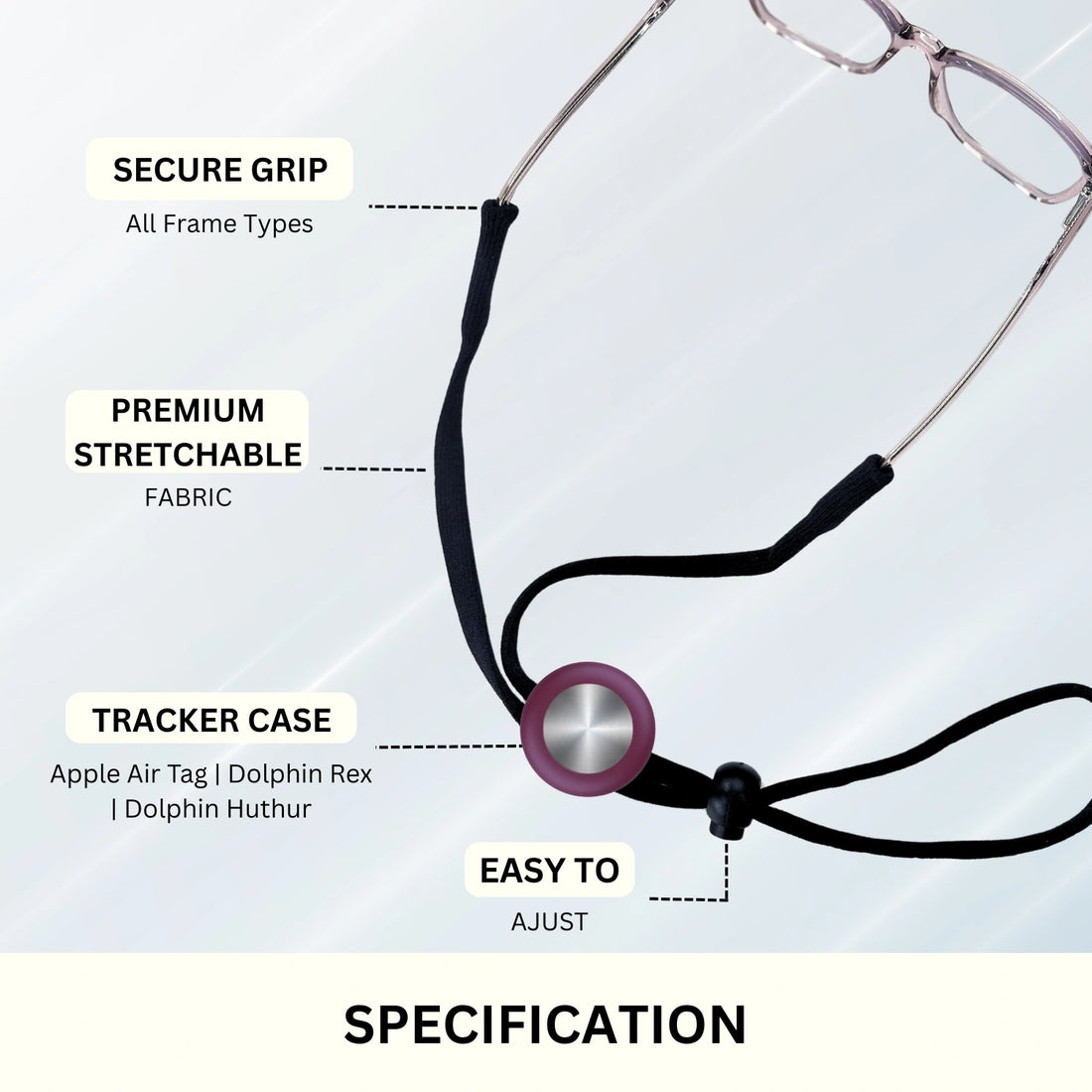 Smart Lanyard Tracker (Wine Colour)