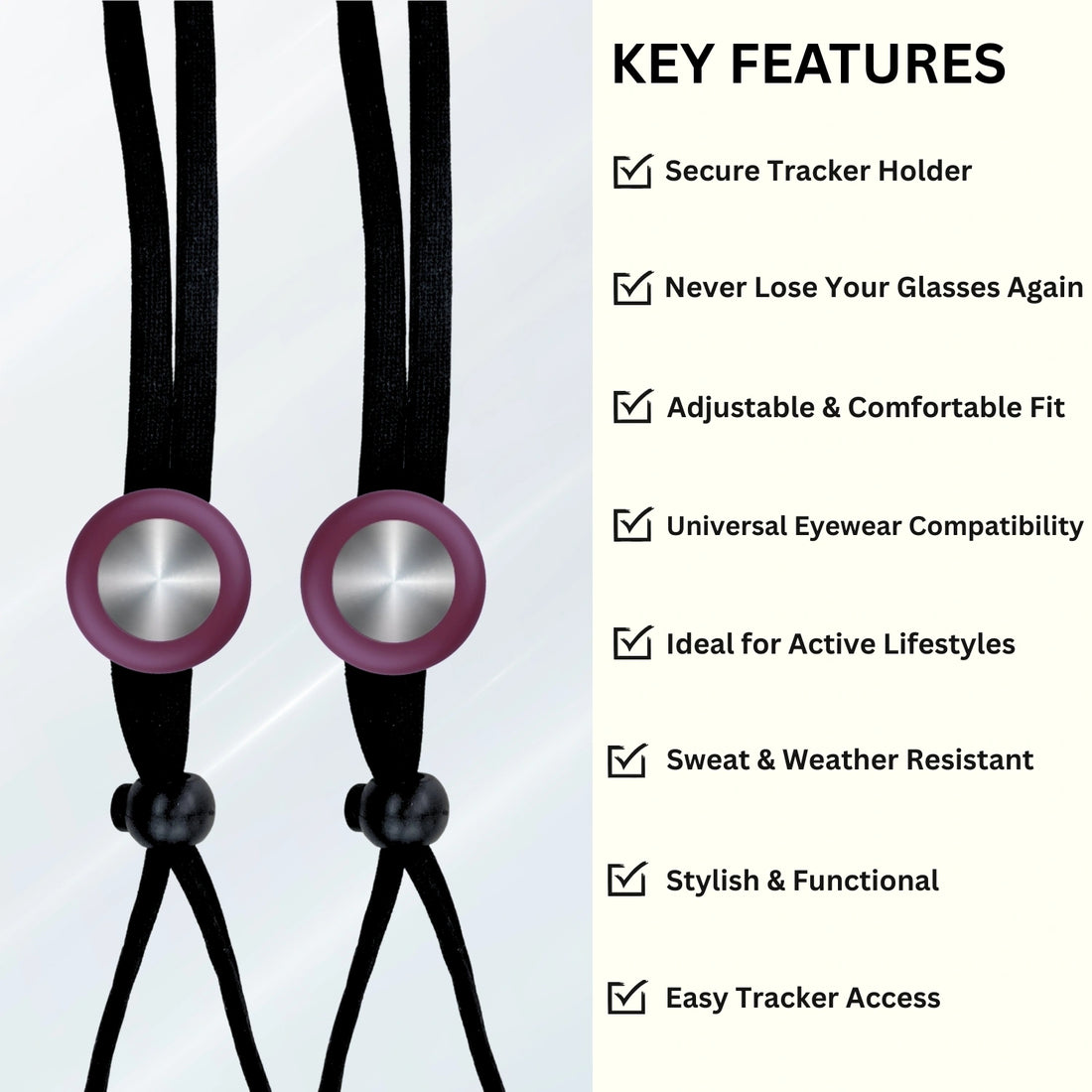 Smart Lanyard Tracker (Wine Colour)