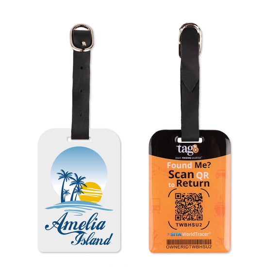 Amelia Island FL QR Bag Tag by tag8 for luggage tracking