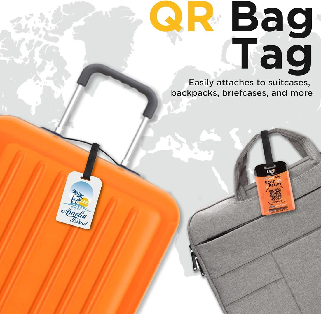 Amelia Island FL QR Bag Tag by tag8 for luggage tracking