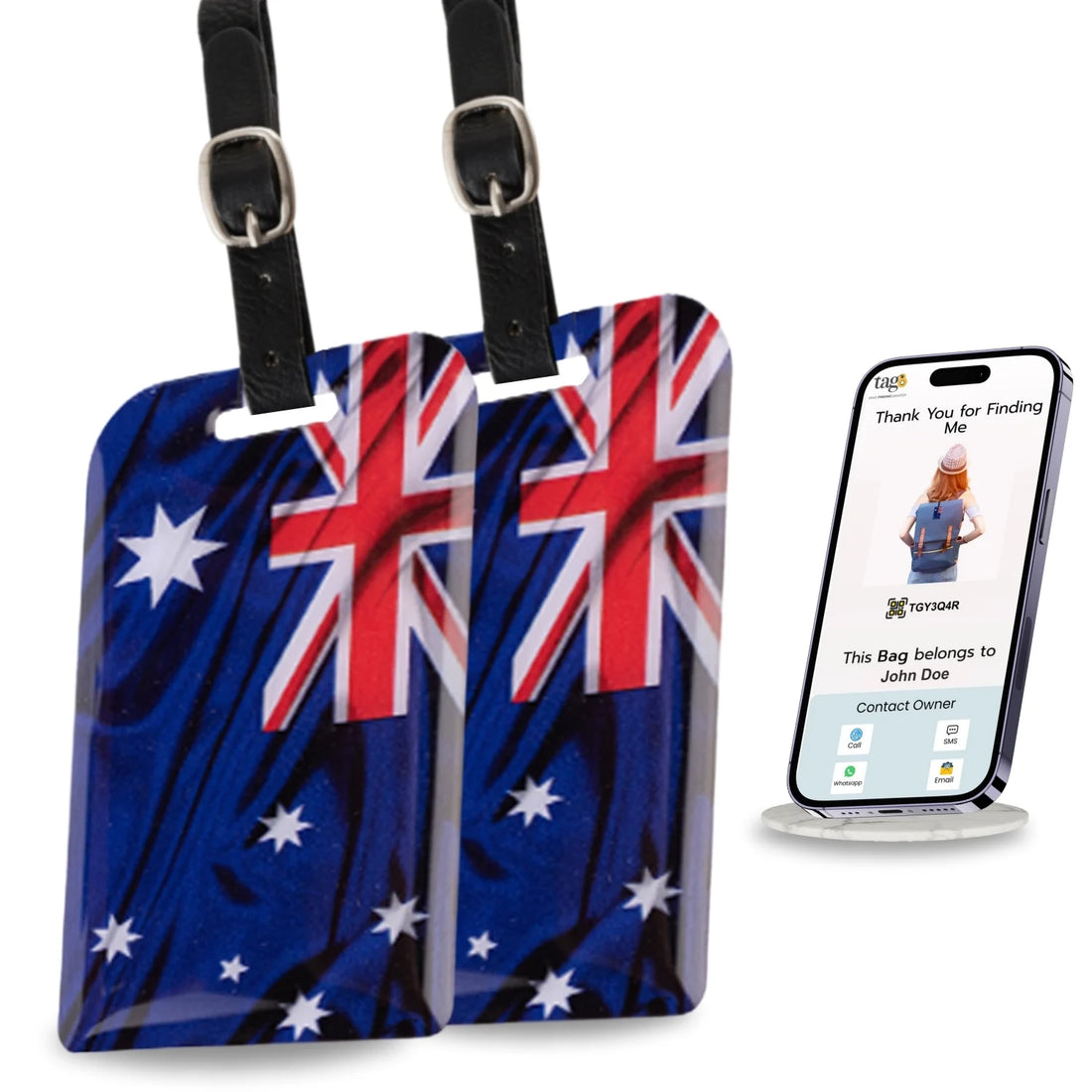 Australia QR Bag Tag by tag8 for luggage safety