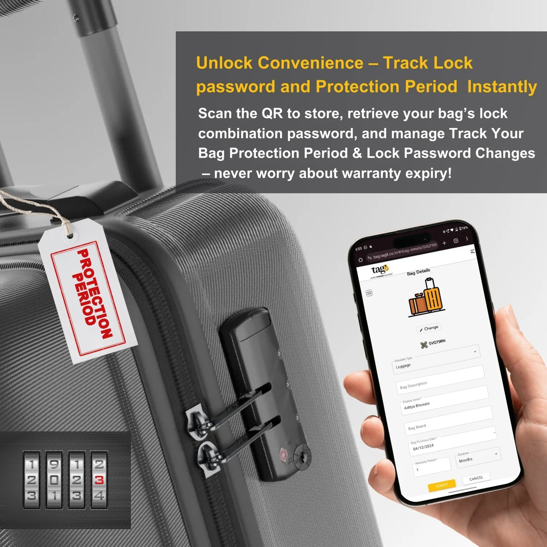 Australia QR Bag Tag by tag8 for luggage safety