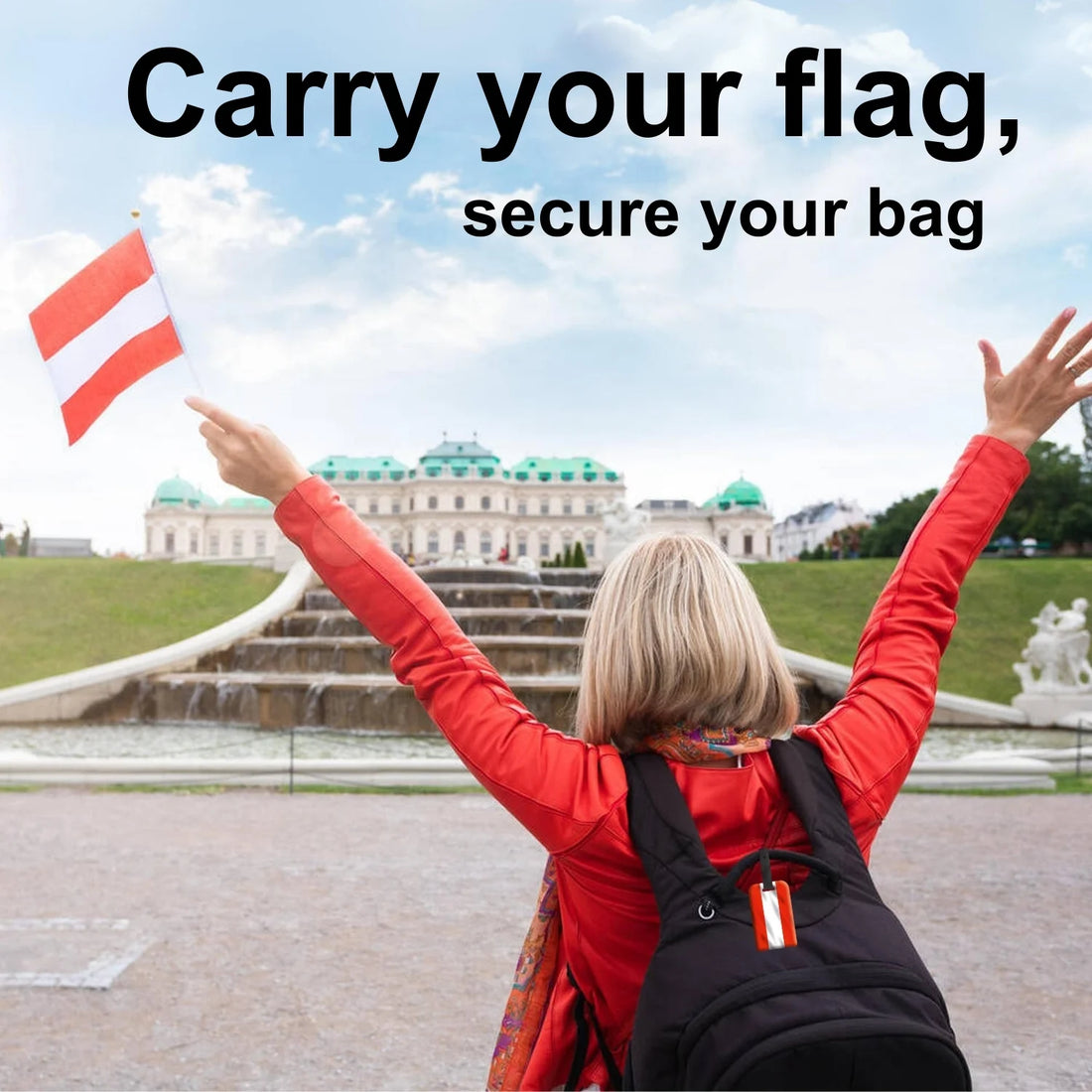 Austria QR Bag Tag by tag8 for secure luggage tracking