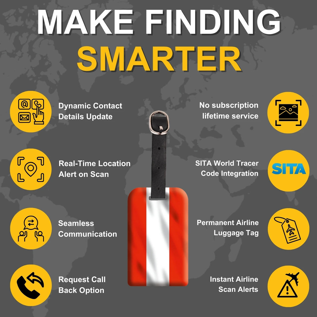 Austria QR Bag Tag by tag8 for secure luggage tracking