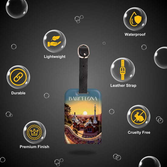 Barcelona QR Bag Tag by tag8 for luggage safety