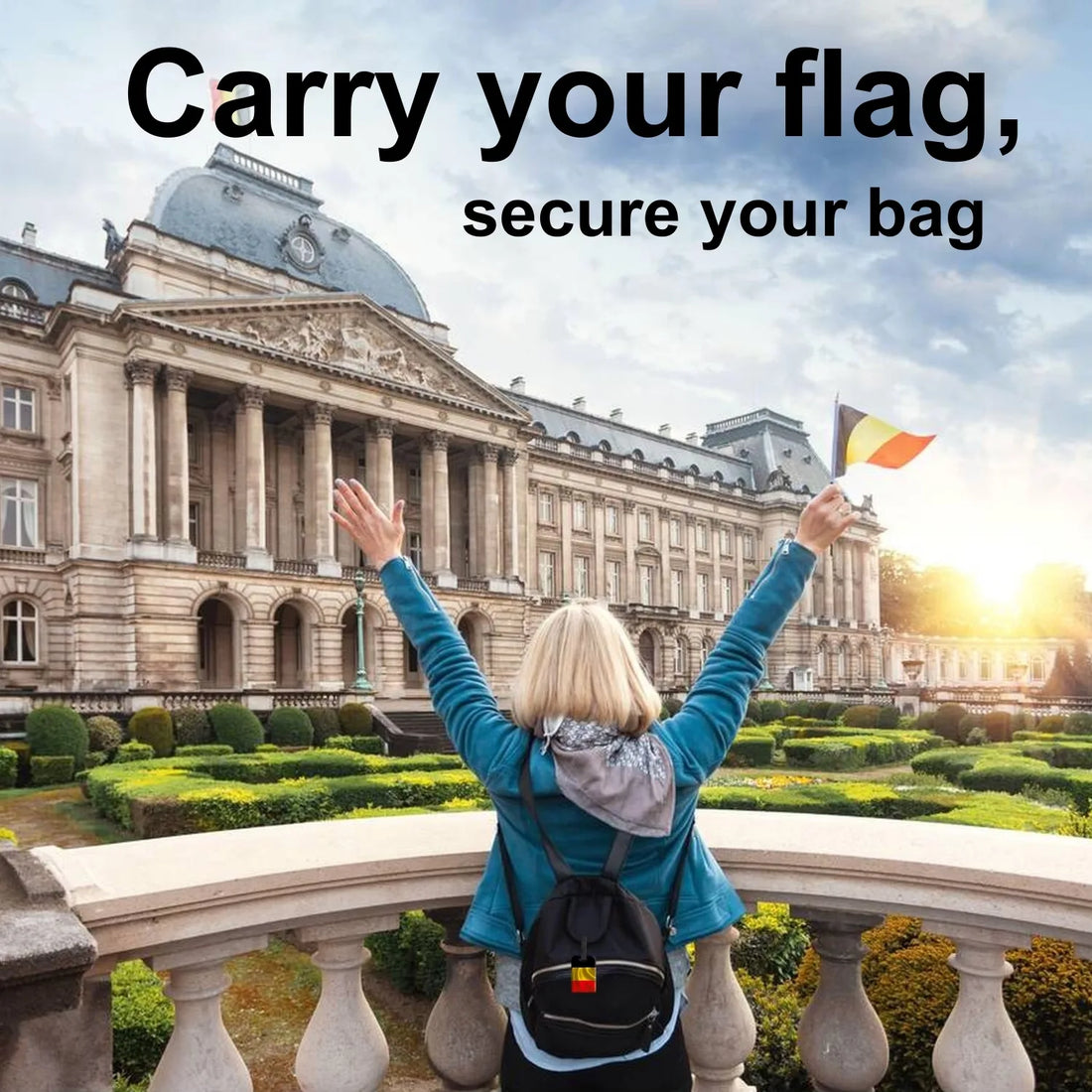 Belgium QR Bag Tag by tag8 for travel safety