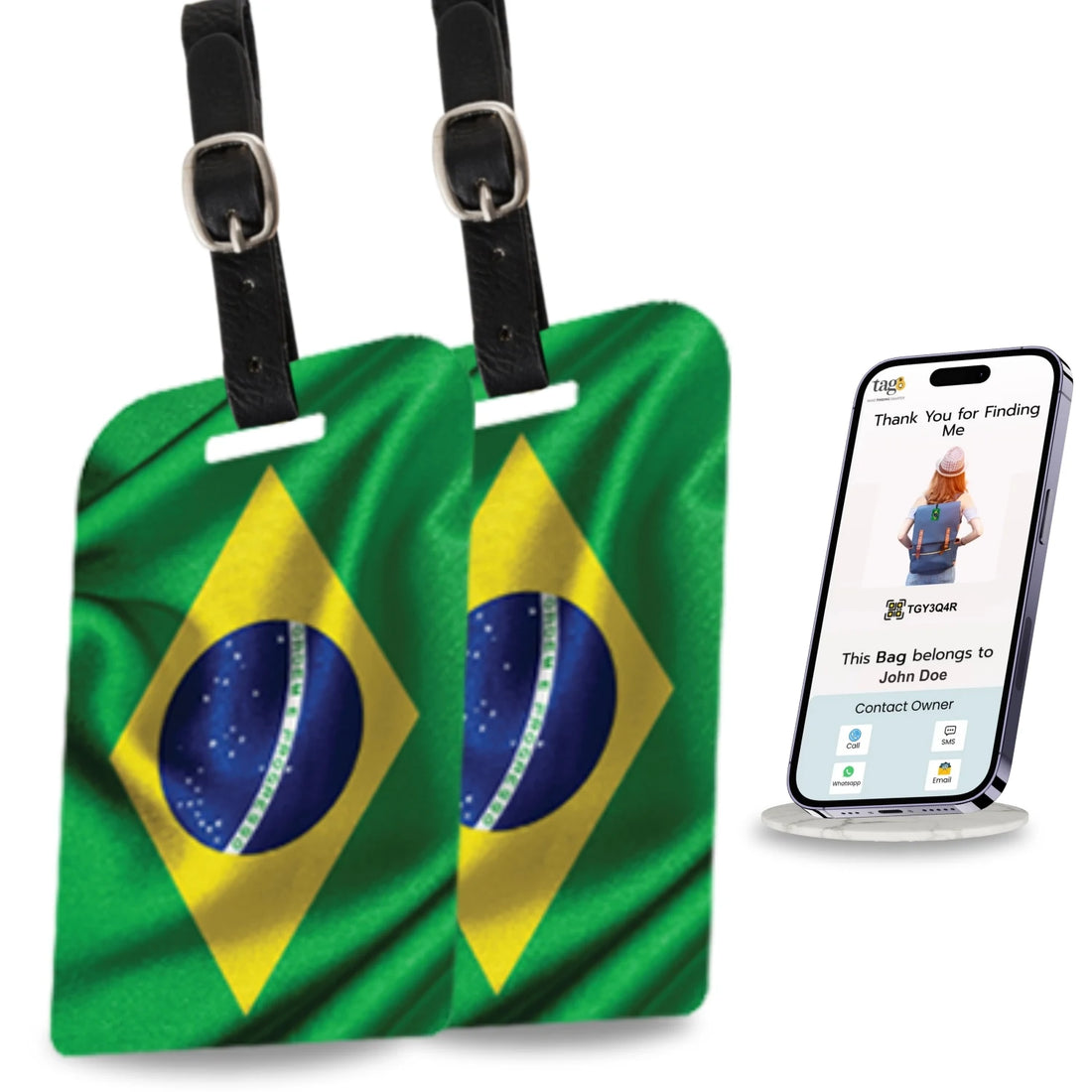 Brazil QR Bag Tag by tag8 for bag security