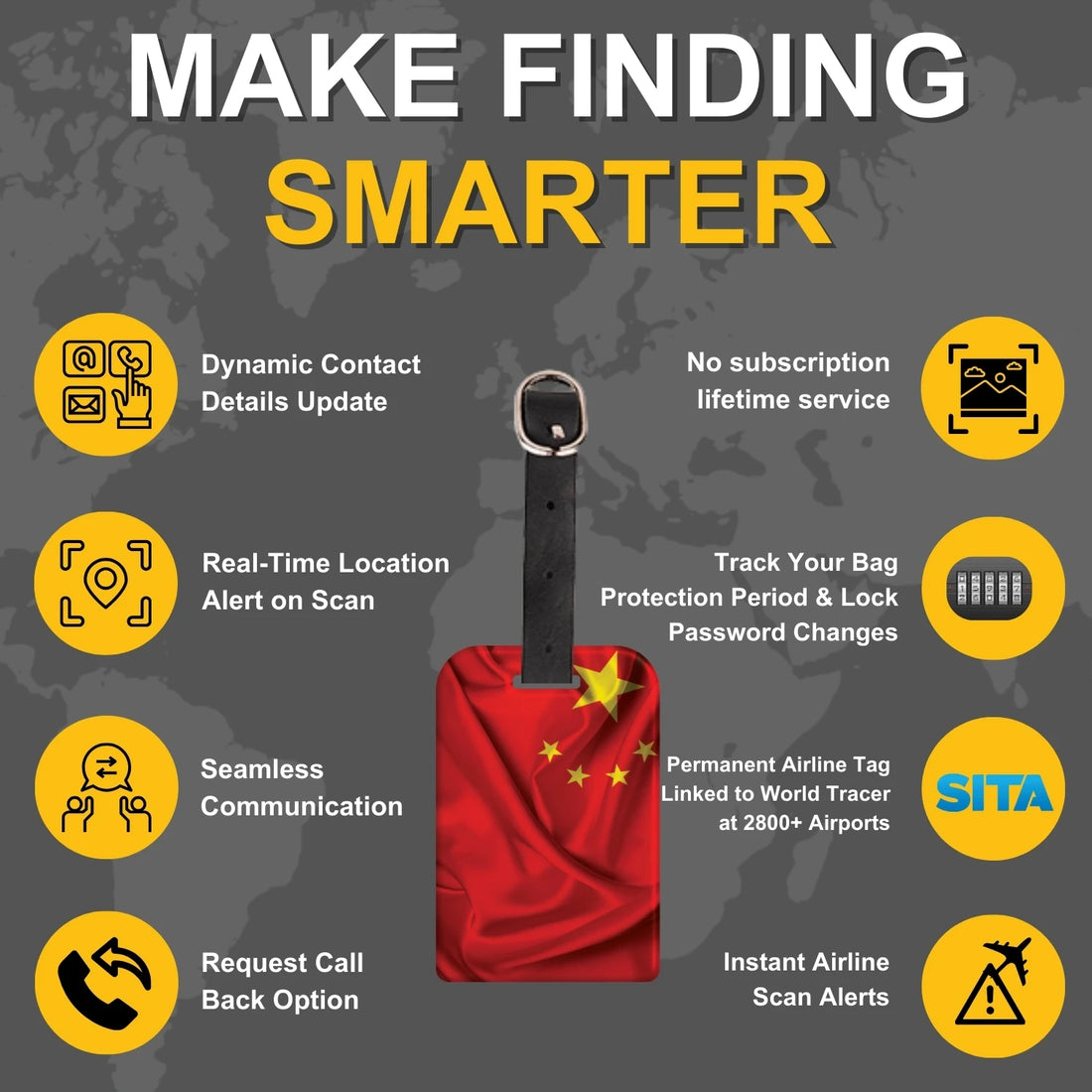 China QR Bag Tag by tag8 for secure travel tracking