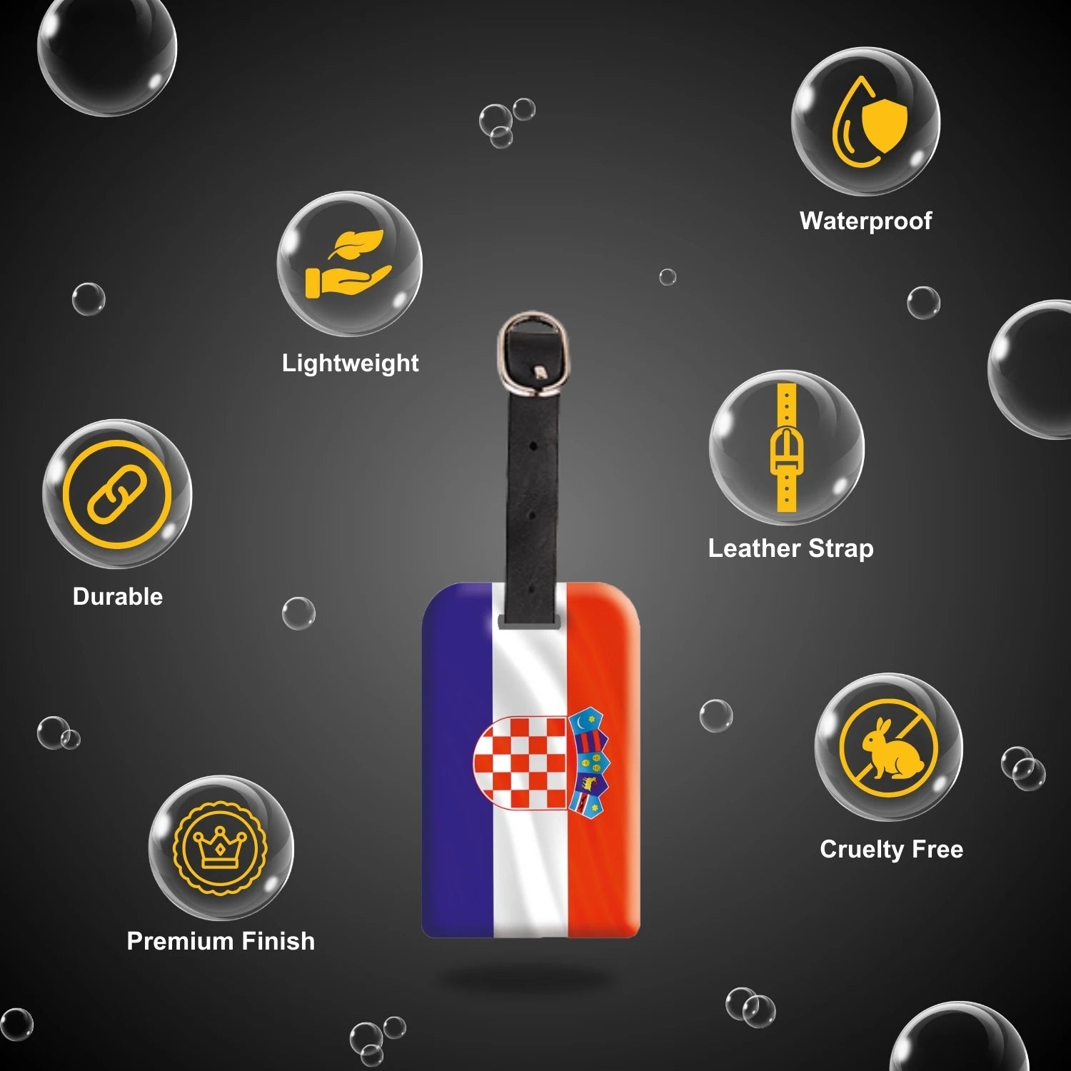 Croatia QR Bag Tag by tag8 for secure travel