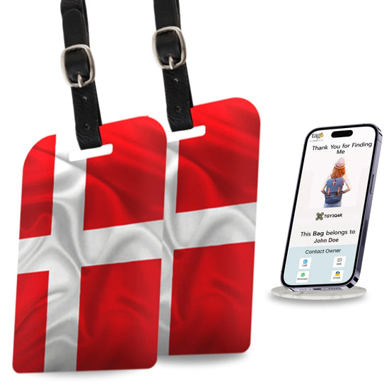Denmark QR Bag Tag by tag8 for luggage tracking