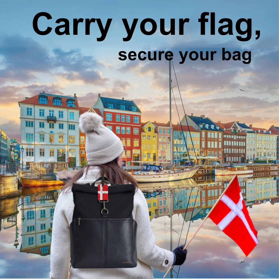 Denmark QR Bag Tag by tag8 for luggage tracking