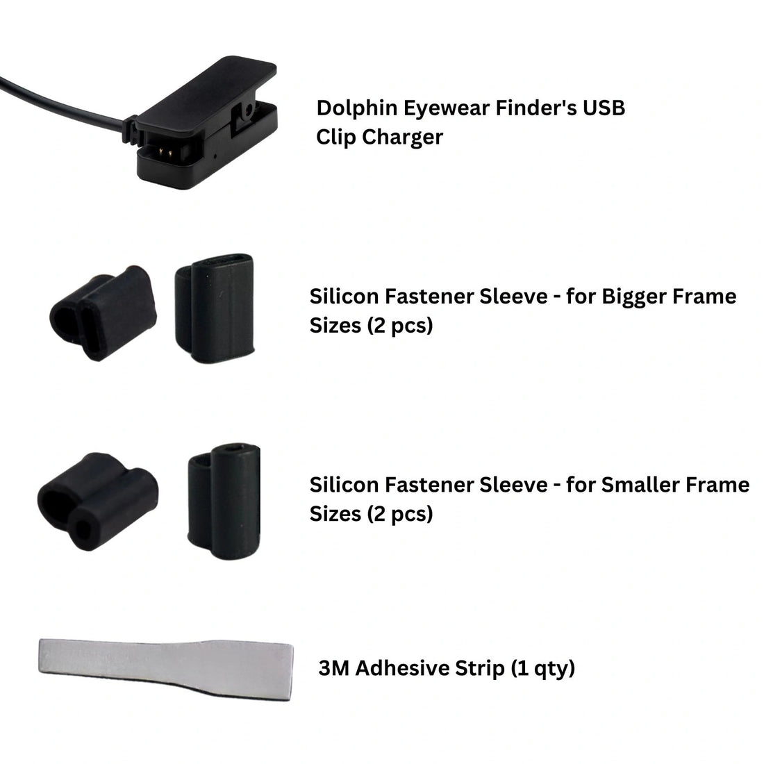 Dolphin Eyewear Charger and accessory kit for eyewear