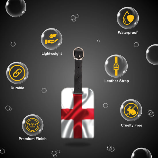 England QR Bag Tag by tag8 with QR code for safety