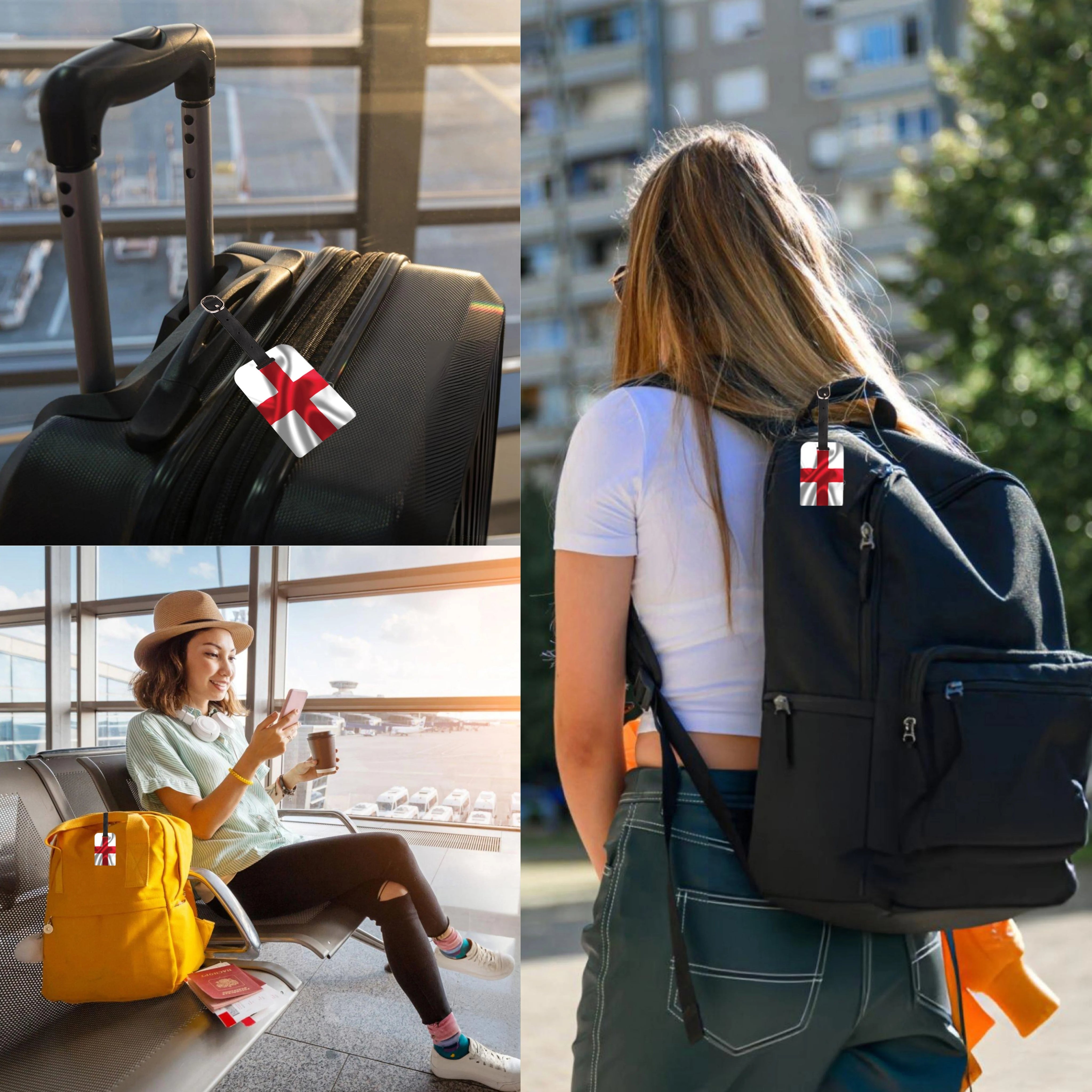 England QR Bag Tag by tag8 with QR code for safety