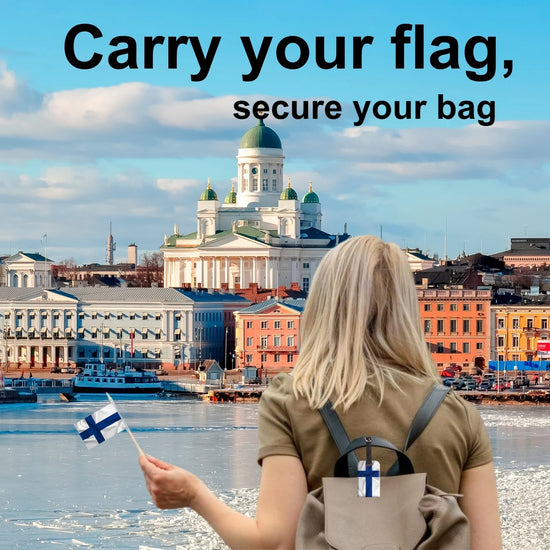 Finland QR Bag Tag by tag8 for secure luggage tracking
