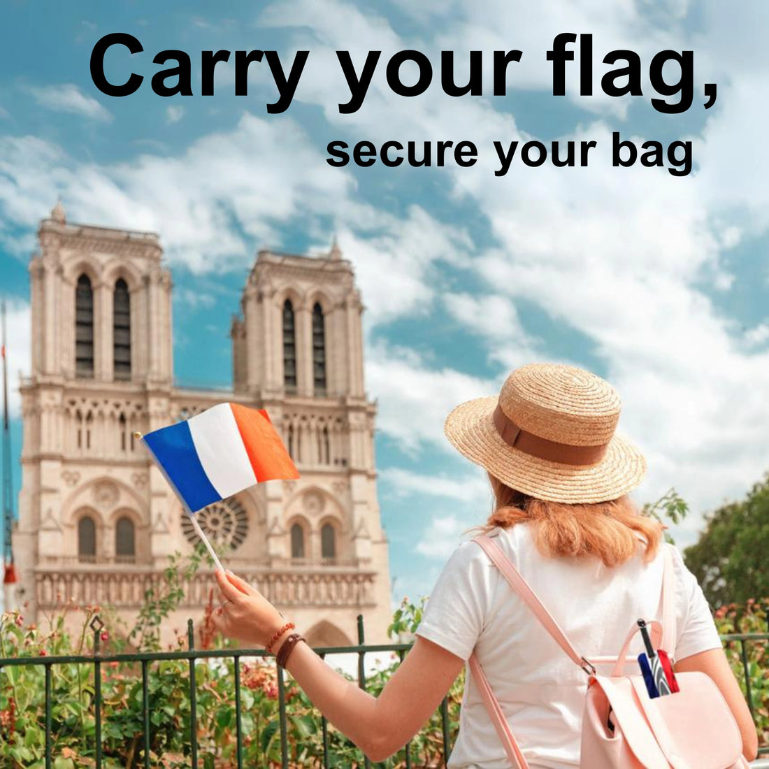 France QR Bag Tag by tag8 with secure QR code