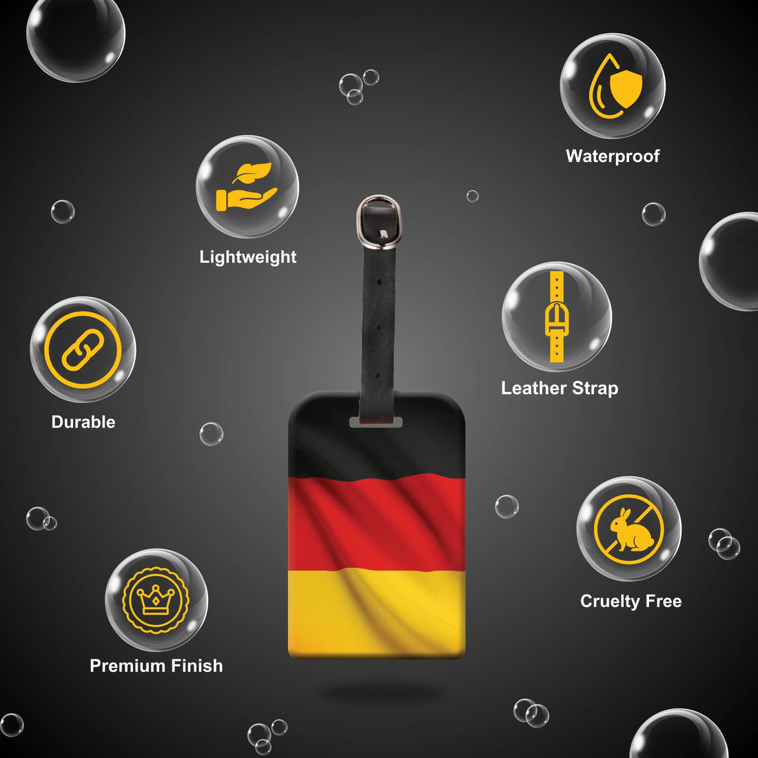 Germany QR Bag Tag by tag8 for secure luggage recovery