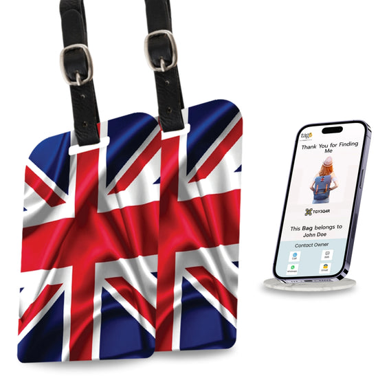 Great Britain QR Bag Tag by tag8 for secure bag tracking
