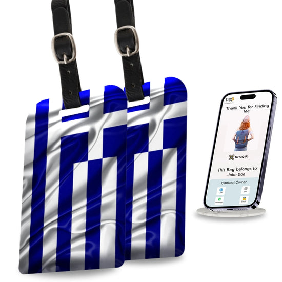 Greece QR Bag Tag by tag8 with QR code for bag security