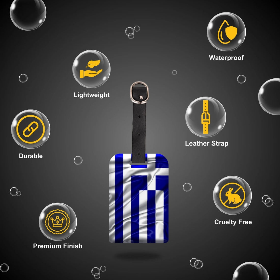 Greece QR Bag Tag by tag8 with QR code for bag security