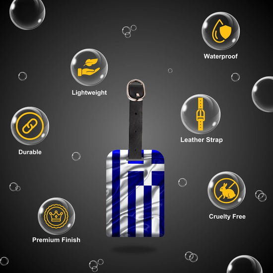 Greece QR Bag Tag by tag8 with QR code for bag security