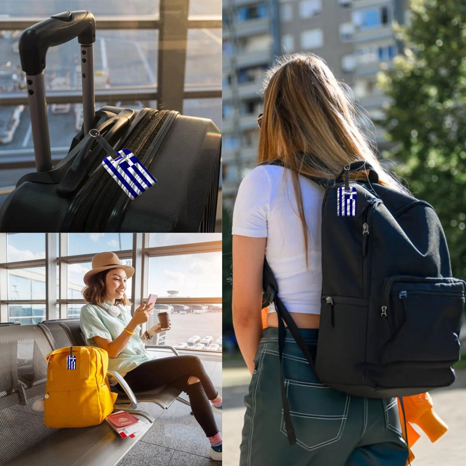 Greece QR Bag Tag by tag8 with QR code for bag security