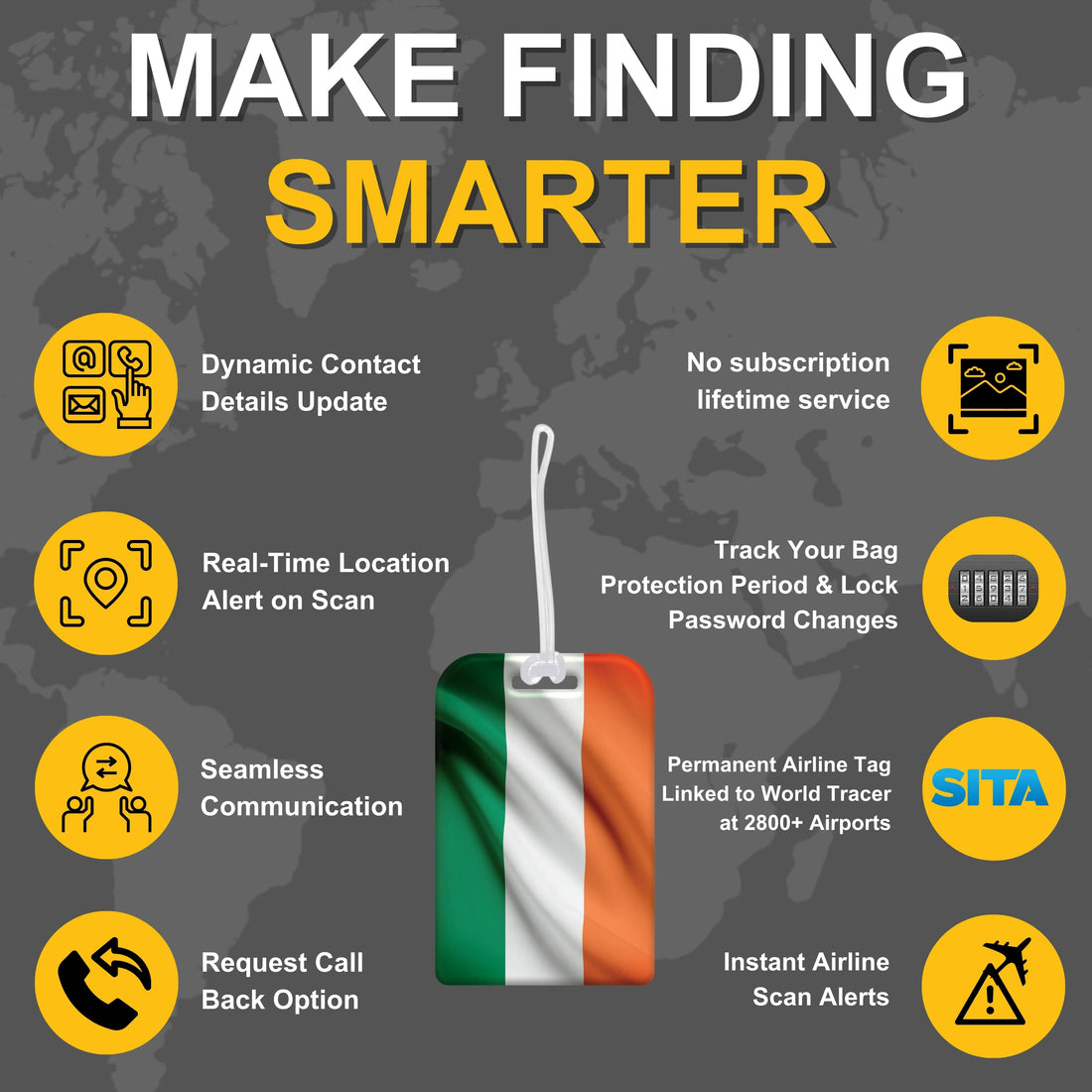 India QR Bag Tag by tag8 for luggage tracking
