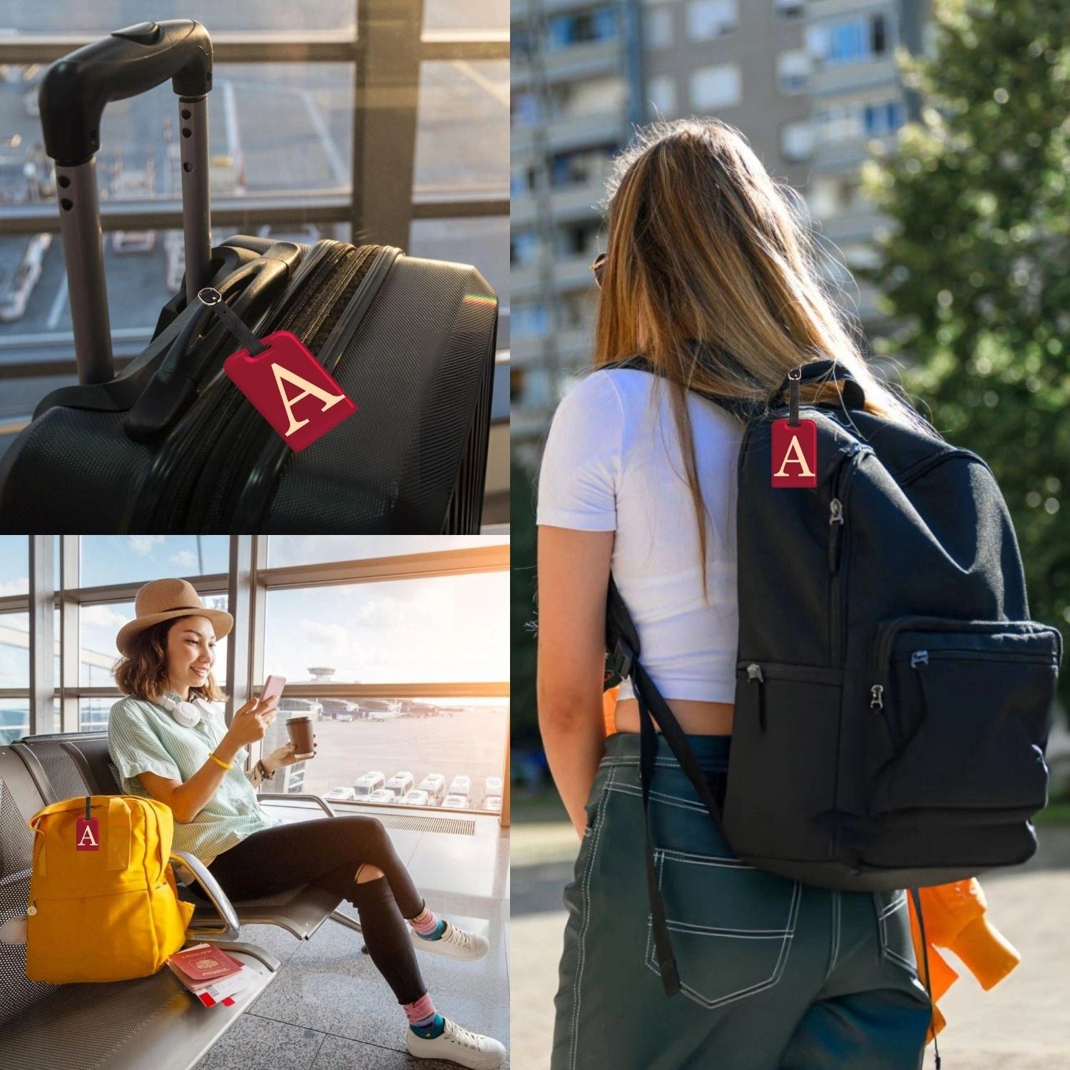 QR tag for bag with initial A