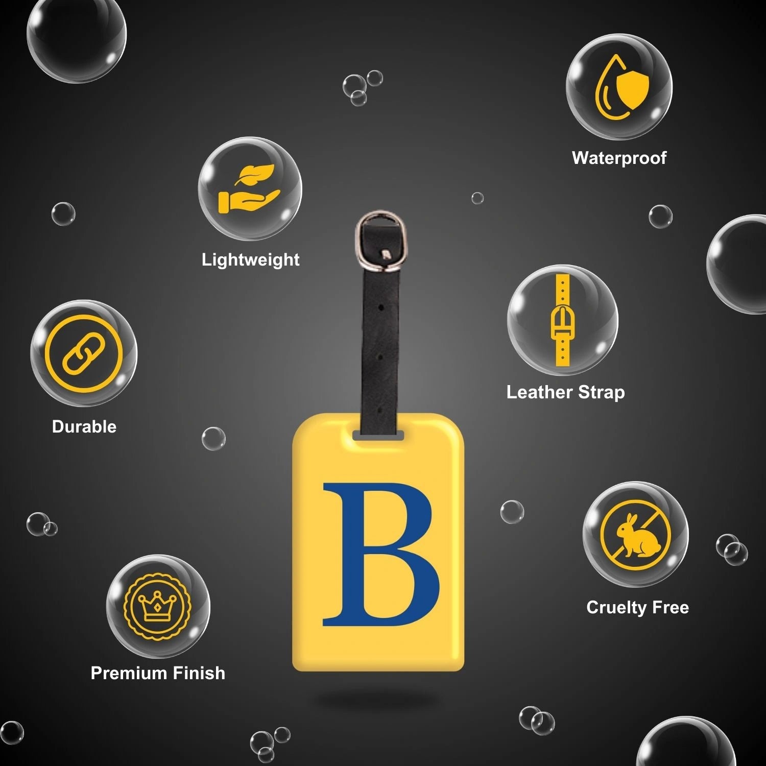 QR tag for bag with initial B