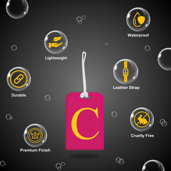 QR tag for bag with initial C