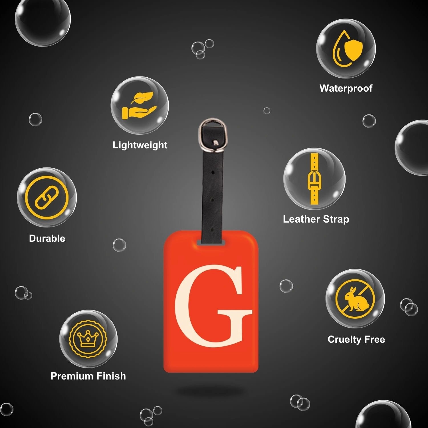 QR tag for bag with initial G