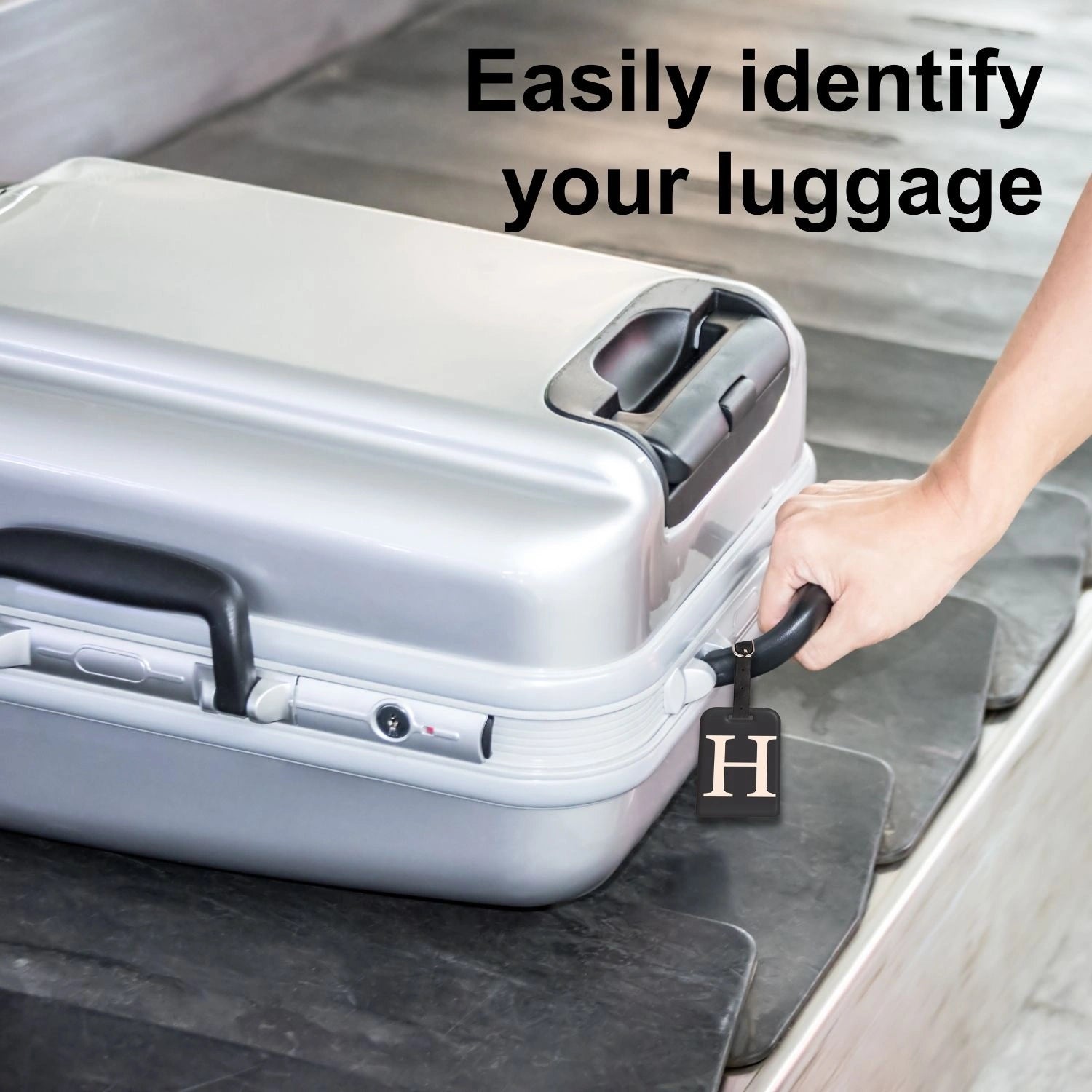 QR tag for bag with initial H