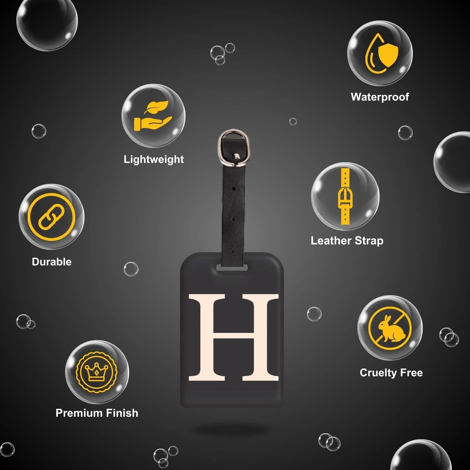 QR tag for bag with initial H