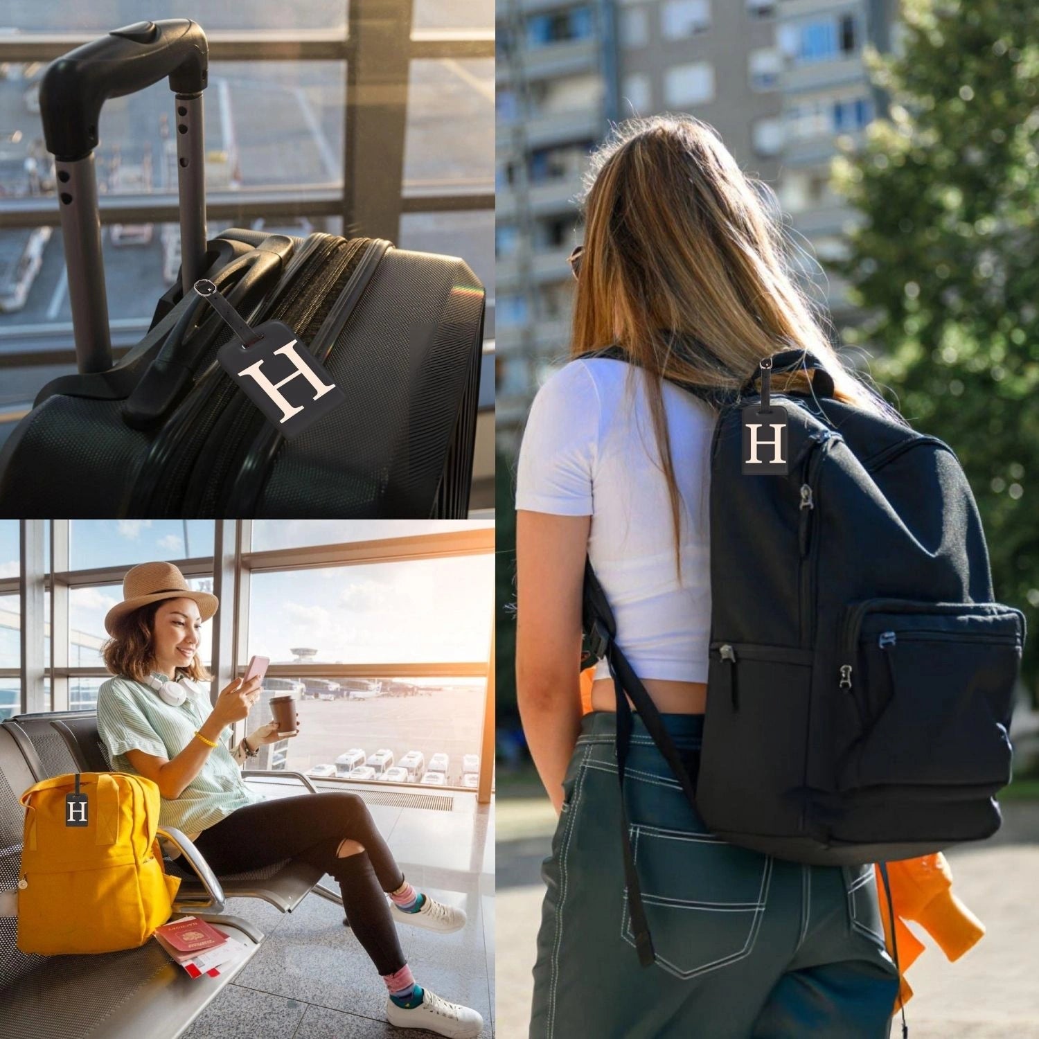 QR tag for bag with initial H