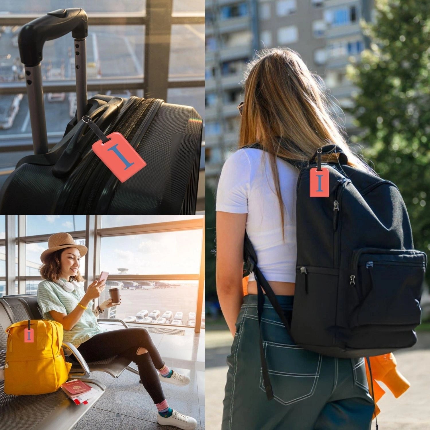 QR tag for bag with initial I