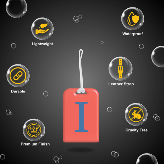 QR tag for bag with initial I