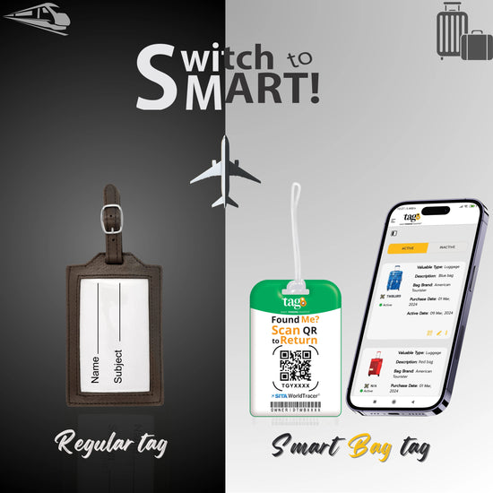 QR tag for bag with initial K