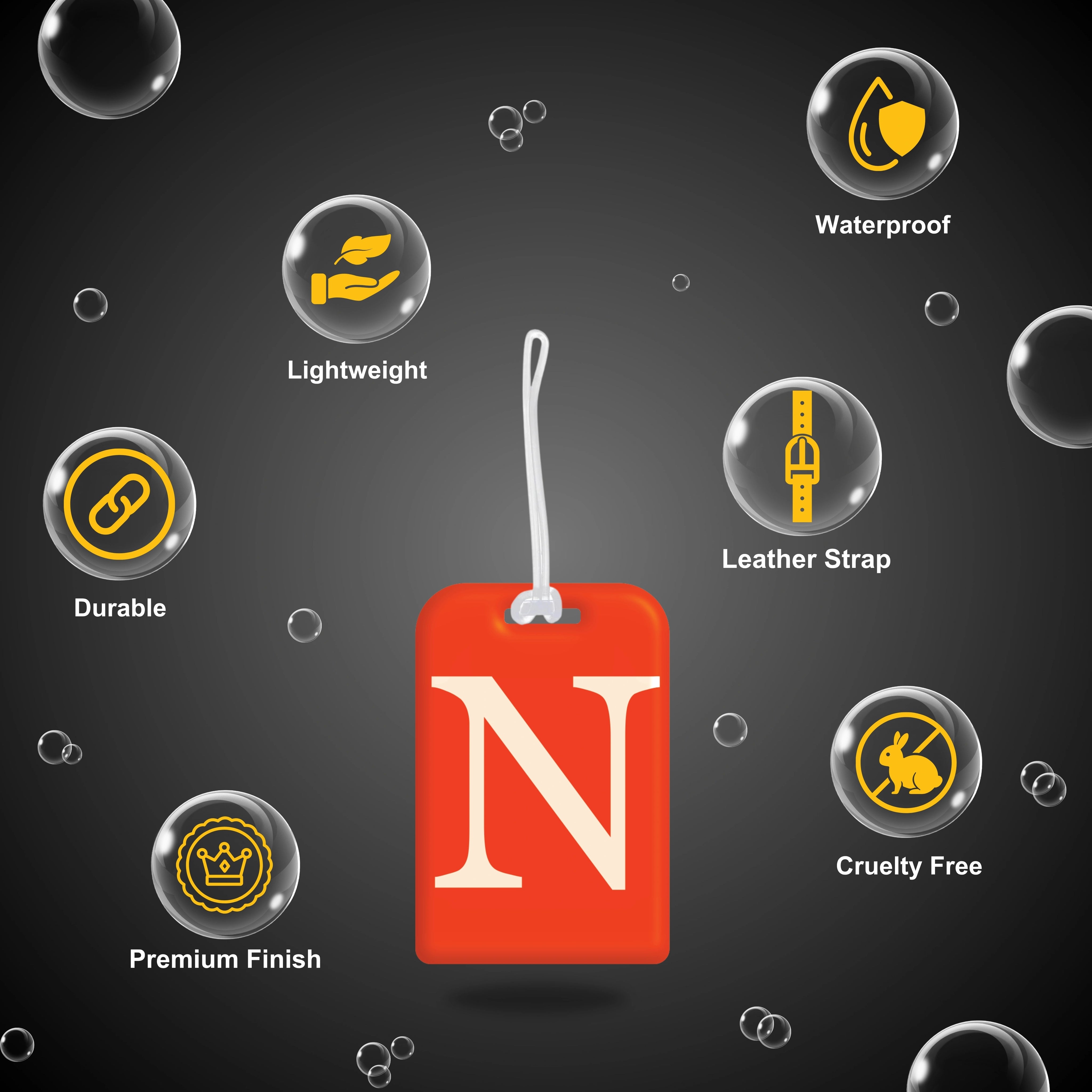 QR tag for bag with initial N