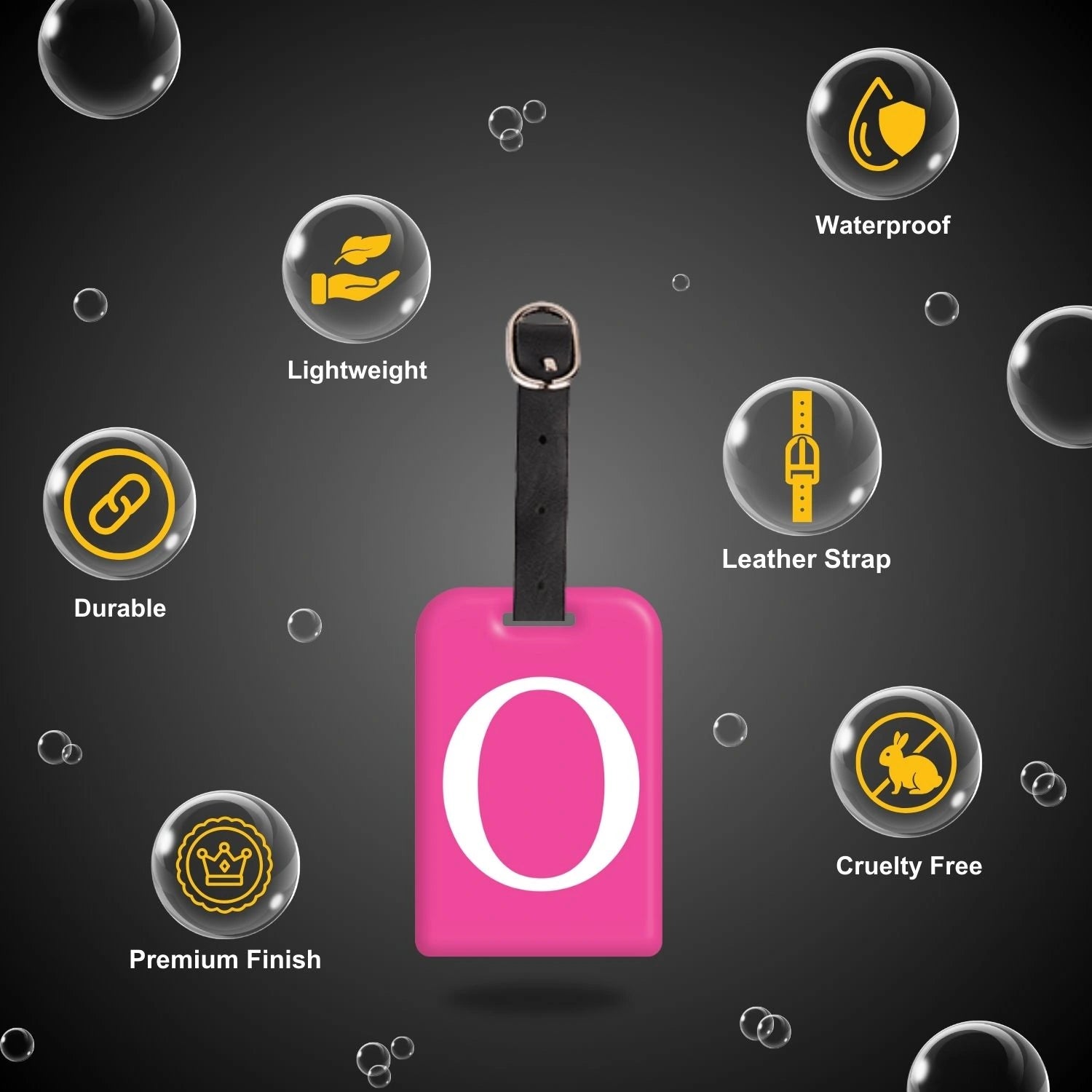 QR tag for bag with initial O