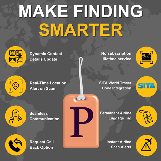 QR tag for bag with initial P