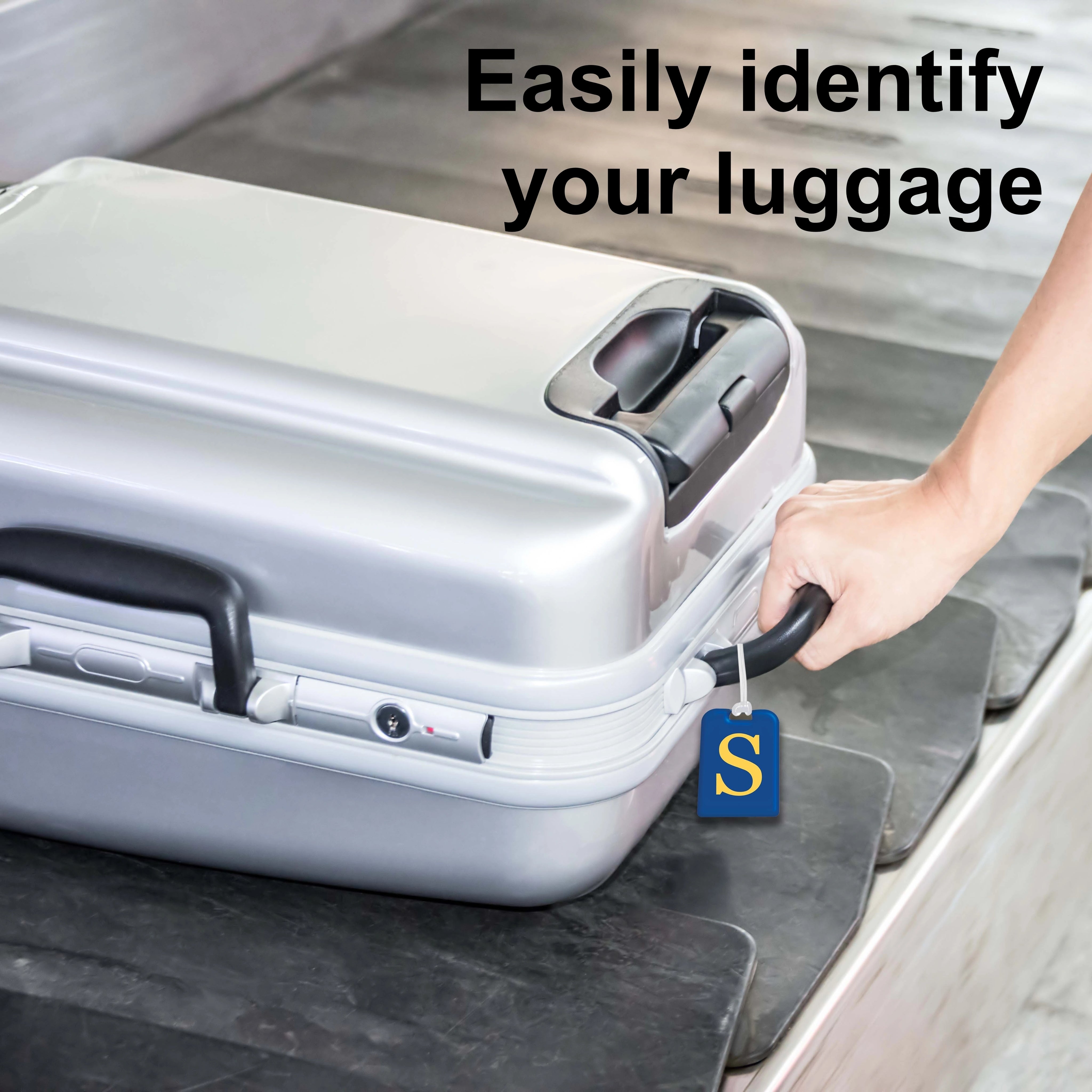 QR tag for bag with initial S