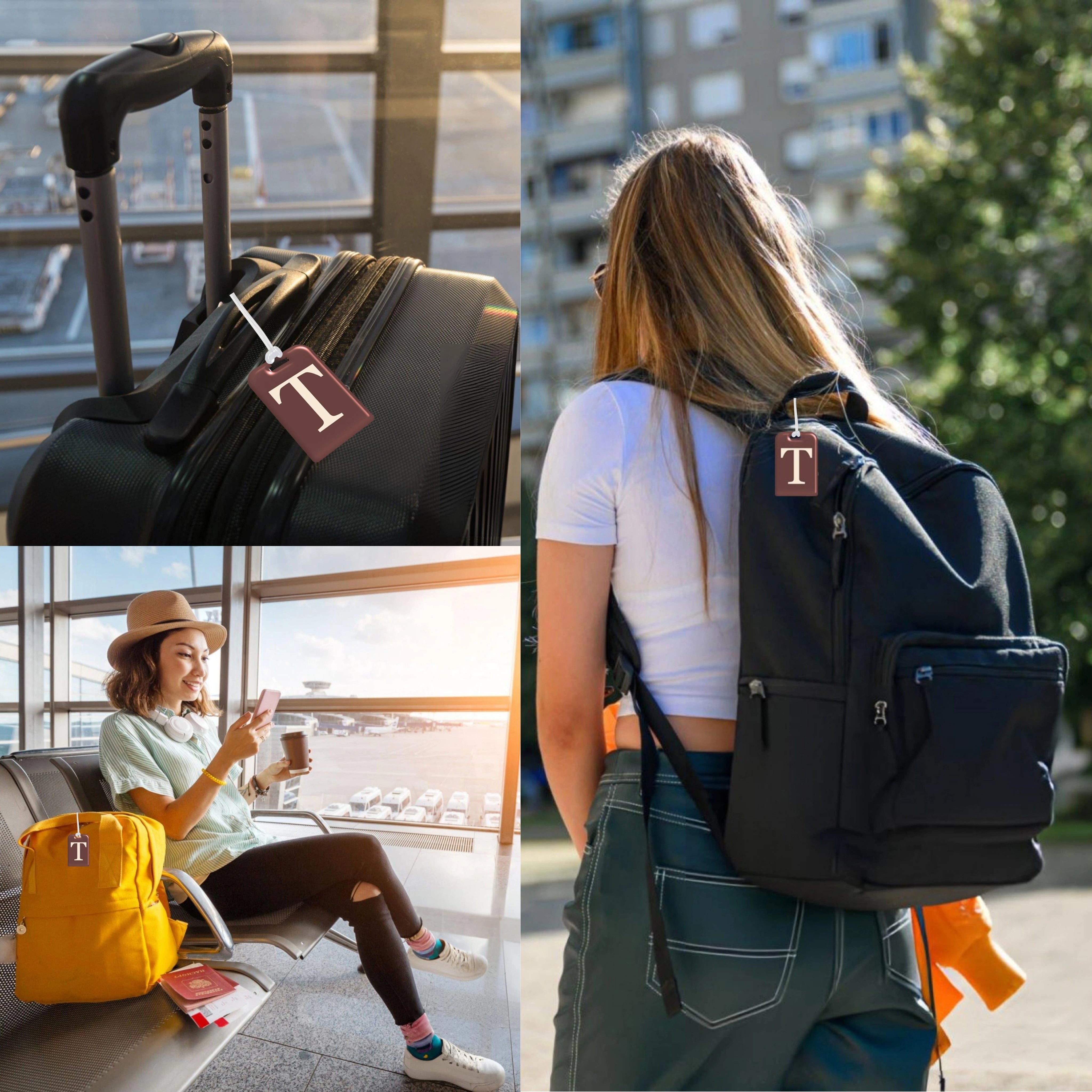 QR tag for bag with initial T