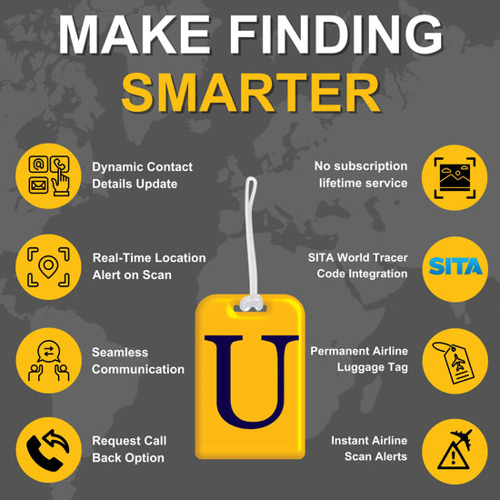 QR tag for bag with initial U