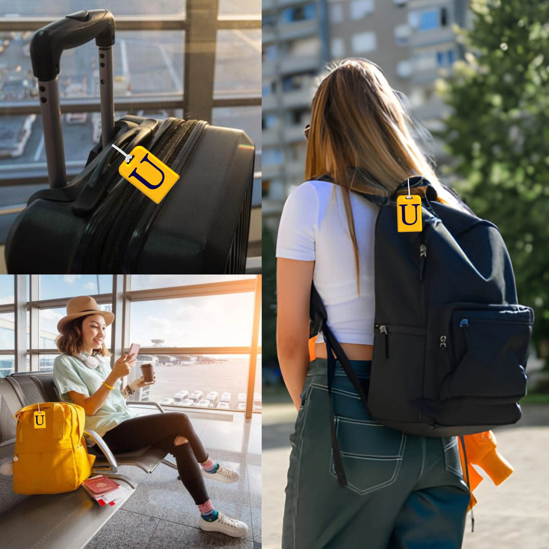 QR tag for bag with initial U