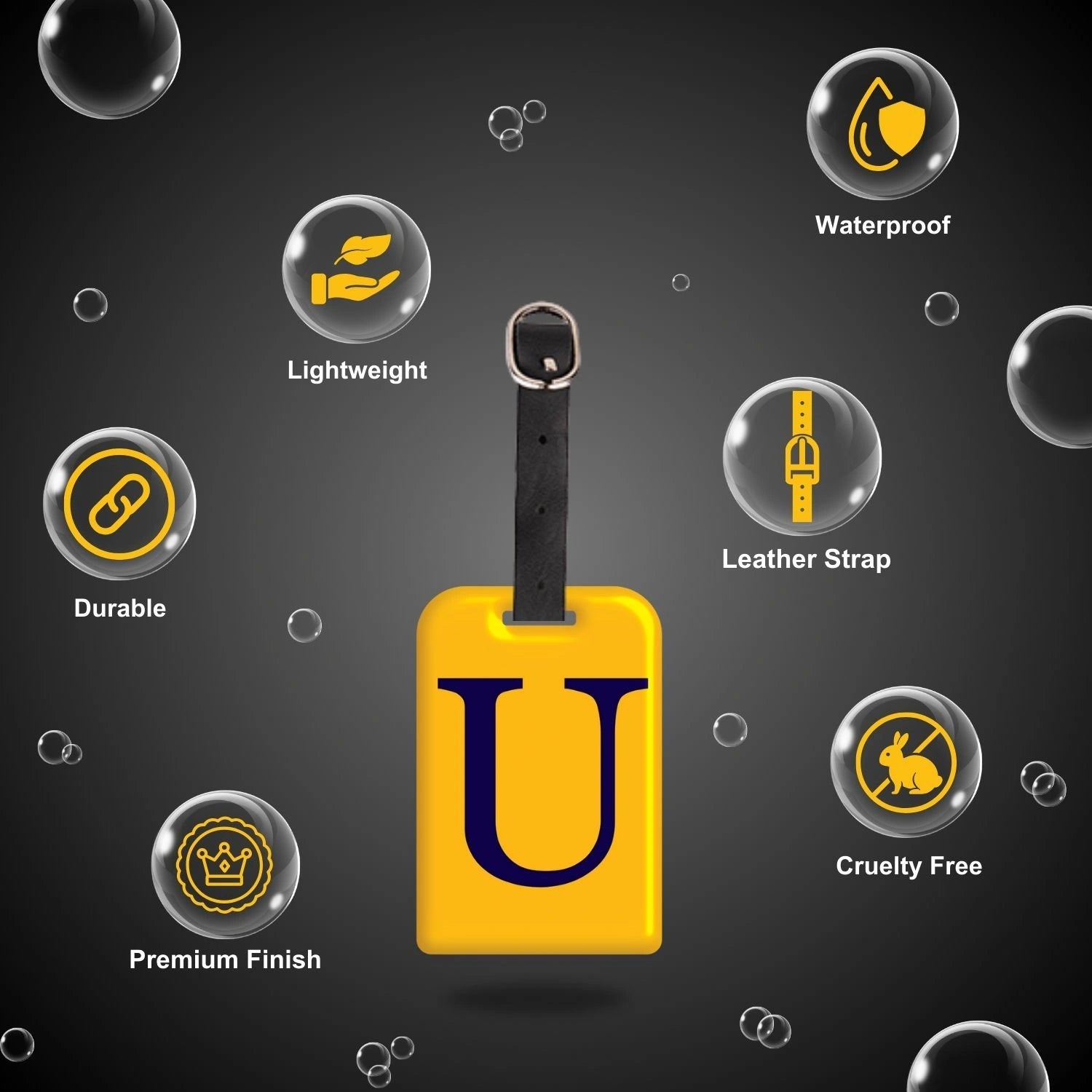 QR tag for bag with initial U