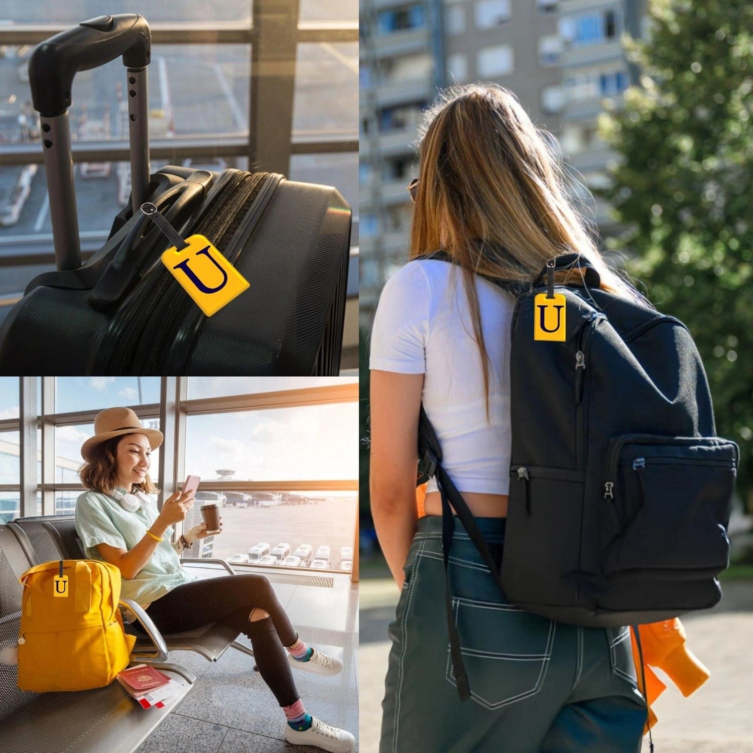 QR tag for bag with initial U