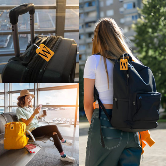 QR tag for bag with initial W